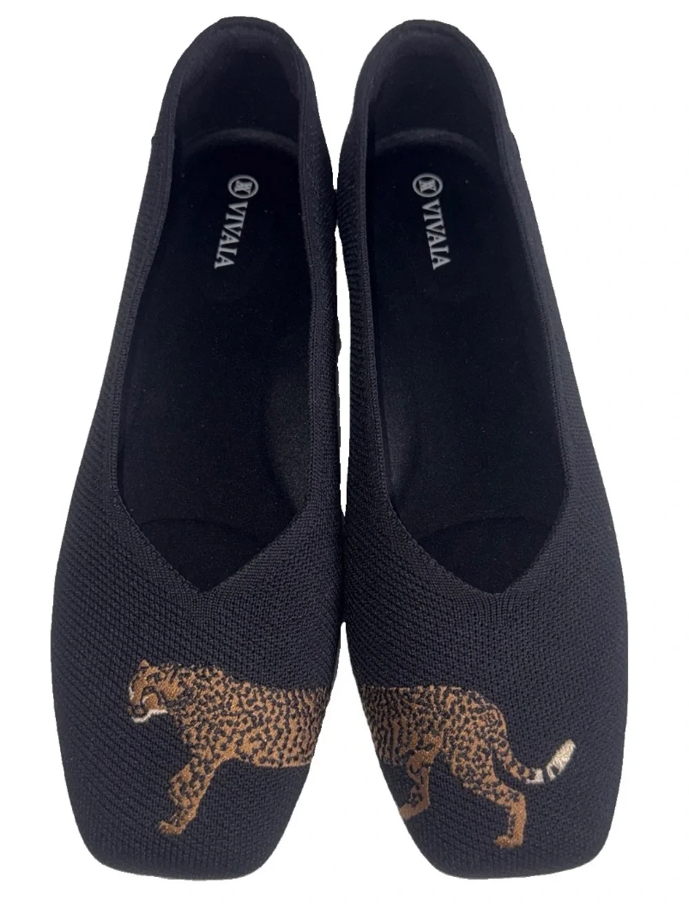 Vivaia Audrey Round-Toe EU41 US9.5-10Cheetah Embroidered Loafer EUC Perfect